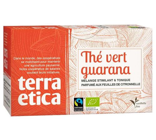 Terra Etica Organic guarana & lemongrass Green tea  - 20 sachets
