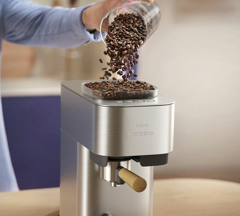 Machine expresso PHILIPS Baristina Plus BAR500/00 M&eacute;tal + Porte-filtre Bois de Fr&ecirc;ne image number 3