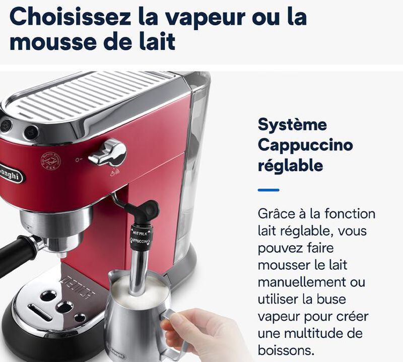 Machine expresso DELONGHI Dedica EC695.R Rouge image number 7