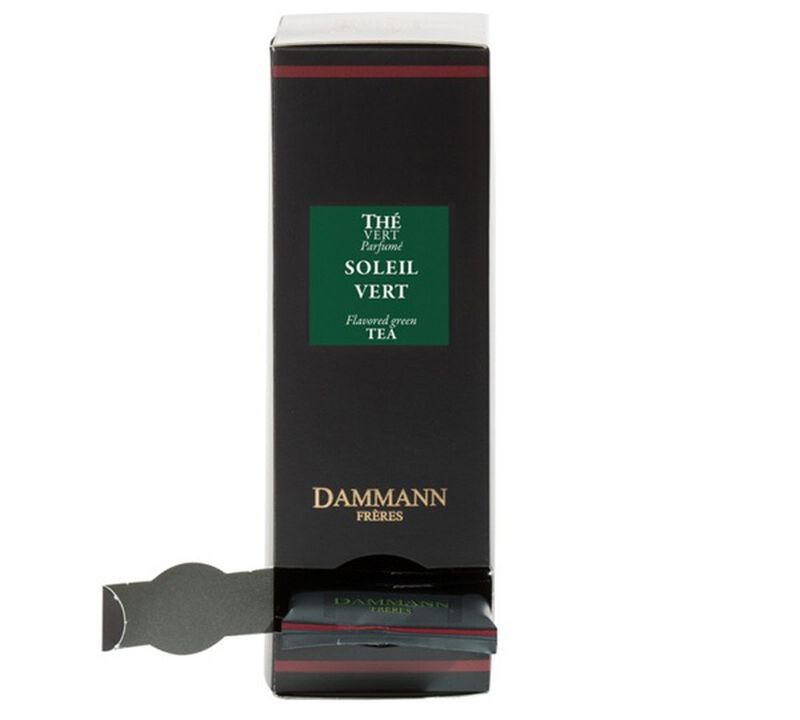 'Soleil Vert' Green Tea - 24 Cristal&reg; sachets - Dammann Fr&egrave;res image number 1