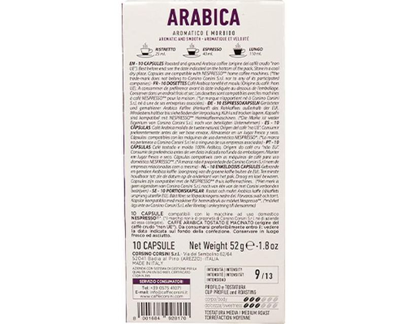 Corsini Nespresso* Original Compatible Pods Arabica x 10 image number 1