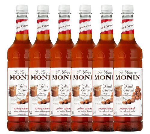 Sirop Caramel Sal&eacute; Bouteille plastique + pompe doseuse 6 x 1L - MONIN