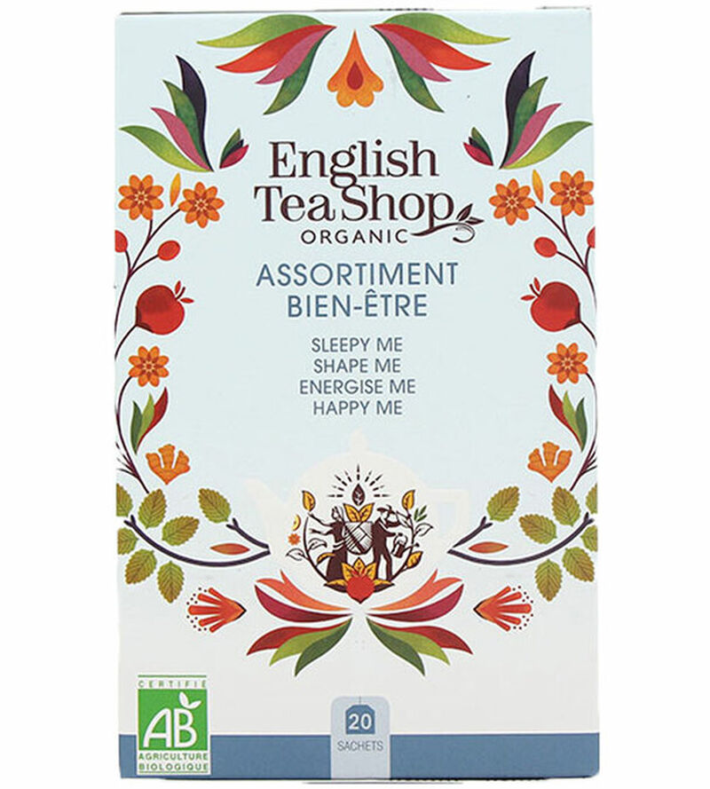 Assortiment de Th&eacute;s Bien-&Ecirc;tre Bio - 4 x 5 m&eacute;langes de sachets - ENGLISH TEA SHOP image number 0