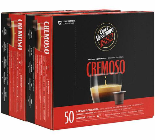 100 Nespresso* Original Compatible Capsules Espresso Cremoso &ndash; CAFFE VERGNANO