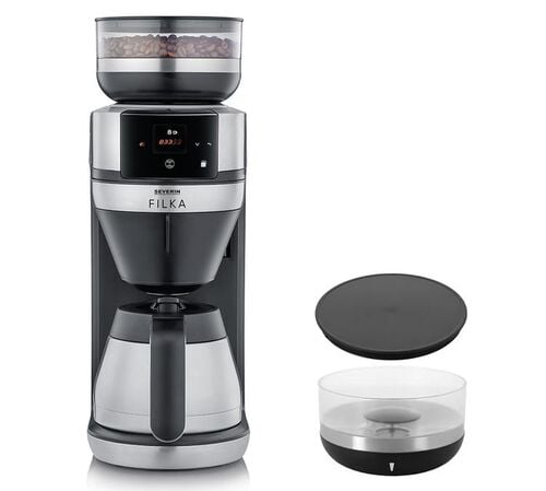 Cafeti&egrave;re filtre Filka 2.0 KA4853 verseuse isotherme + bac &agrave; grain additionnel - SEVERIN