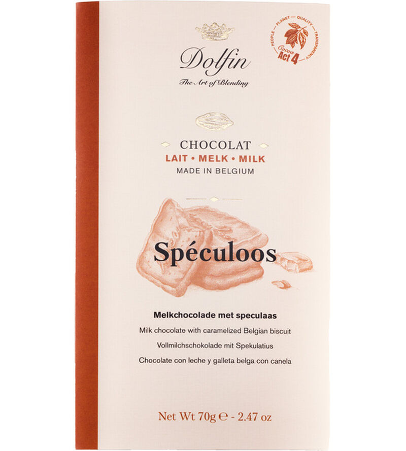 Tablette Chocolat au Lait Sp&eacute;culoos - 70 g - DOLFIN image number 0