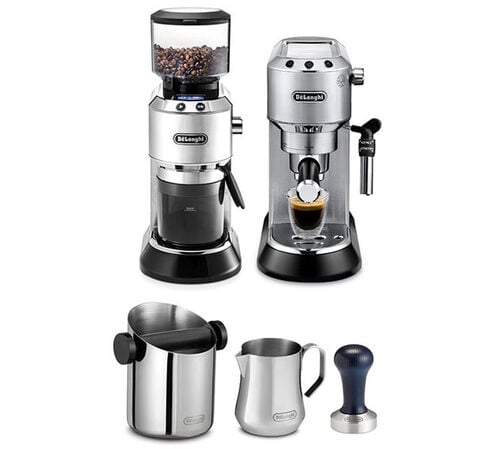 DELONGHI Pack barista ECKG6821.M machine expresso Dedica et moulin &agrave; caf&eacute; + accessoires