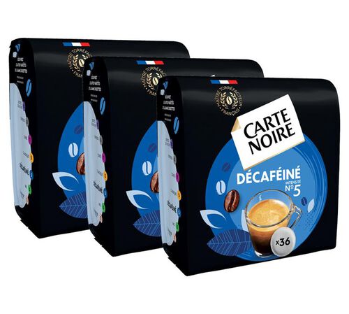 108 dosettes souples n&deg;5 D&eacute;caf&eacute;in&eacute; - CARTE NOIRE
