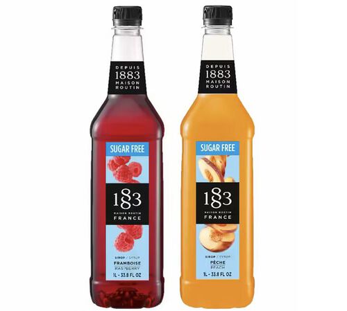 Sirops sans sucre - P&ecirc;che et Framboise - 2 x 1 L - ROUTIN