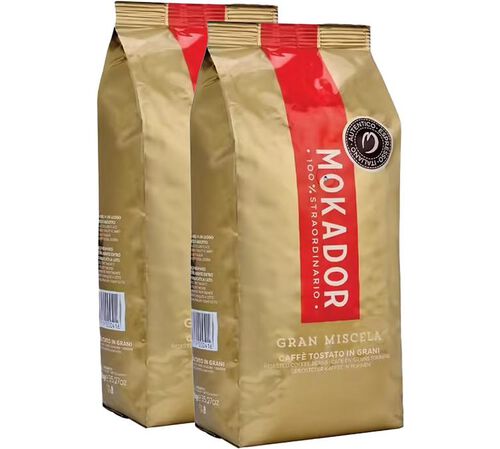 2 x 1 kg - Caf&eacute; en grain - 100% Straordinario Gran Miscela - MOKADOR CASTELLARI