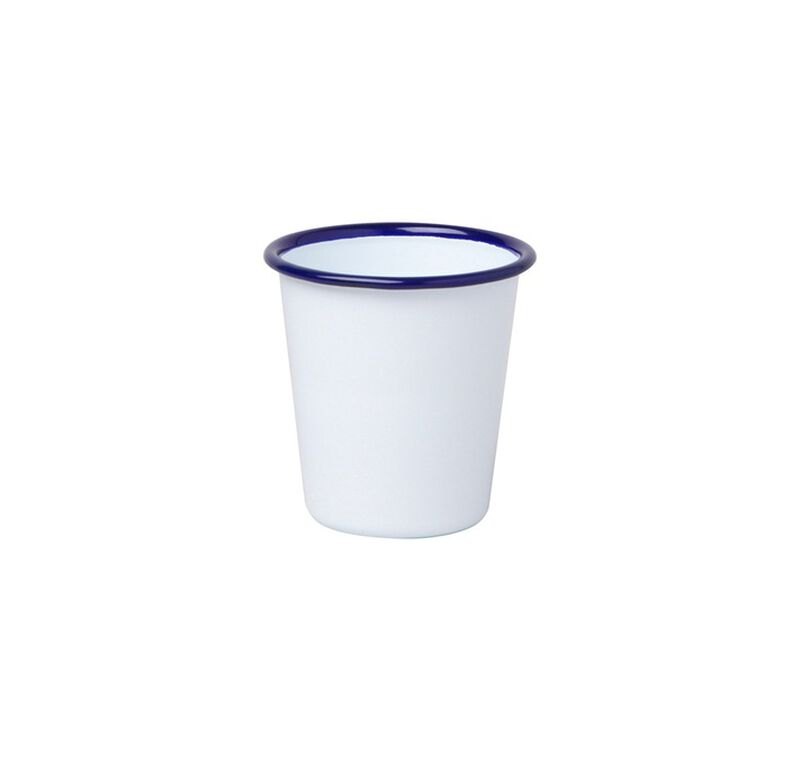 Falcon Enamelware white cup with blue border - 124ml image number 0