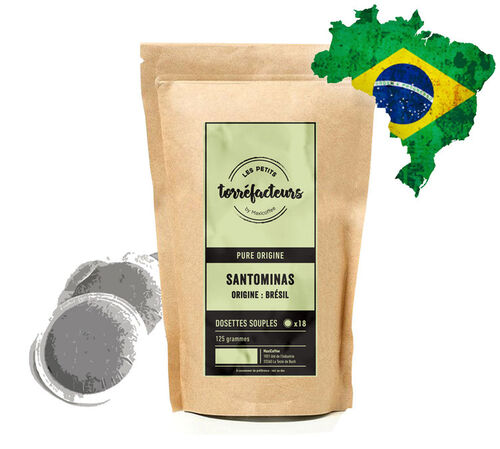 18 dosettes souples - Santominas Br&eacute;sil  - LES PETITS TORREFACTEURS