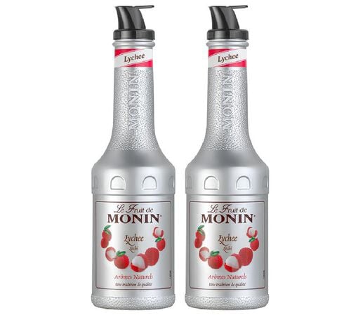 Lot de 2 pur&eacute;es de fruits 1L - Litchi - MONIN