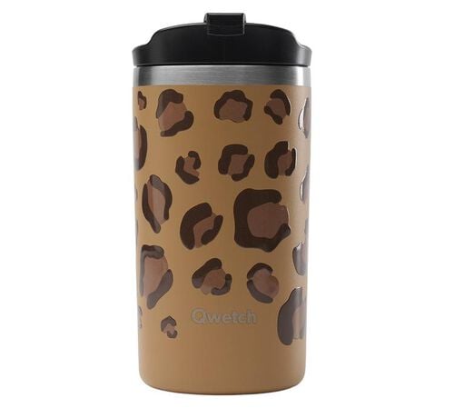 Travel mug isotherme camel l&eacute;opard - 35 cl - QWETCH