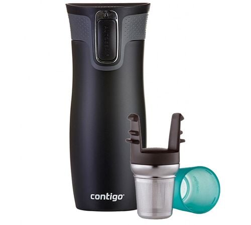 Mug isotherme Westloop noir mat 47cl + infuseur &agrave; th&eacute; - CONTIGO