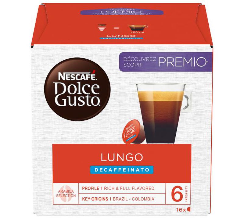 16 Nescaf&eacute;* Dolce Gusto* Pods Decaffeinato Lungo image number 0
