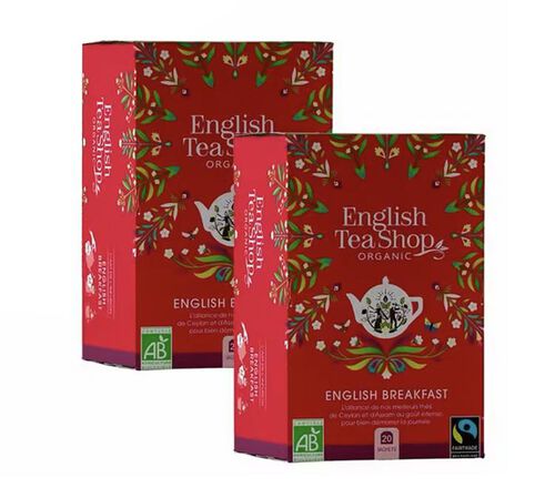 Pack Th&eacute; Noir English Breakfast Bio & FairTrade - 3=2 x 20 sachets - ENGLISH TEA SHOP