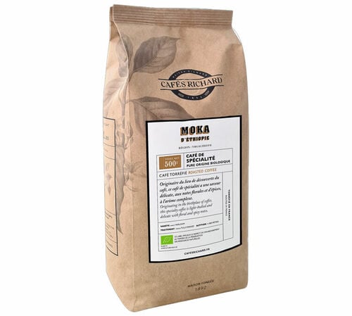 500 g - Caf&eacute; en grain - Moka d'Ethiopie Bio - CAF&Eacute;S RICHARD