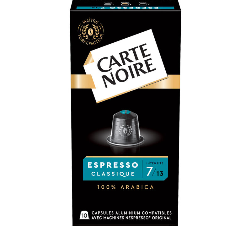 10 capsules compatibles Nespresso* Original - Espresso Classique n&deg;7 - CARTE NOIRE image number 0