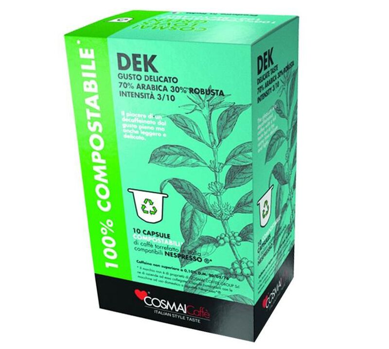 10 Nespresso* Original Compatible Capsules Dek Decaffeinato - COSMAI CAFF&Eacute; image number 0