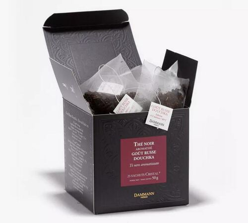 Go&ucirc;t Russe Douchka Black Tea - 25 Cristal&reg; sachets - Dammann Fr&egrave;res