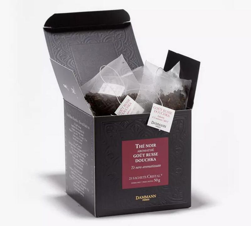 Go&ucirc;t Russe Douchka Black Tea - 25 Cristal&reg; sachets - Dammann Fr&egrave;res image number 0