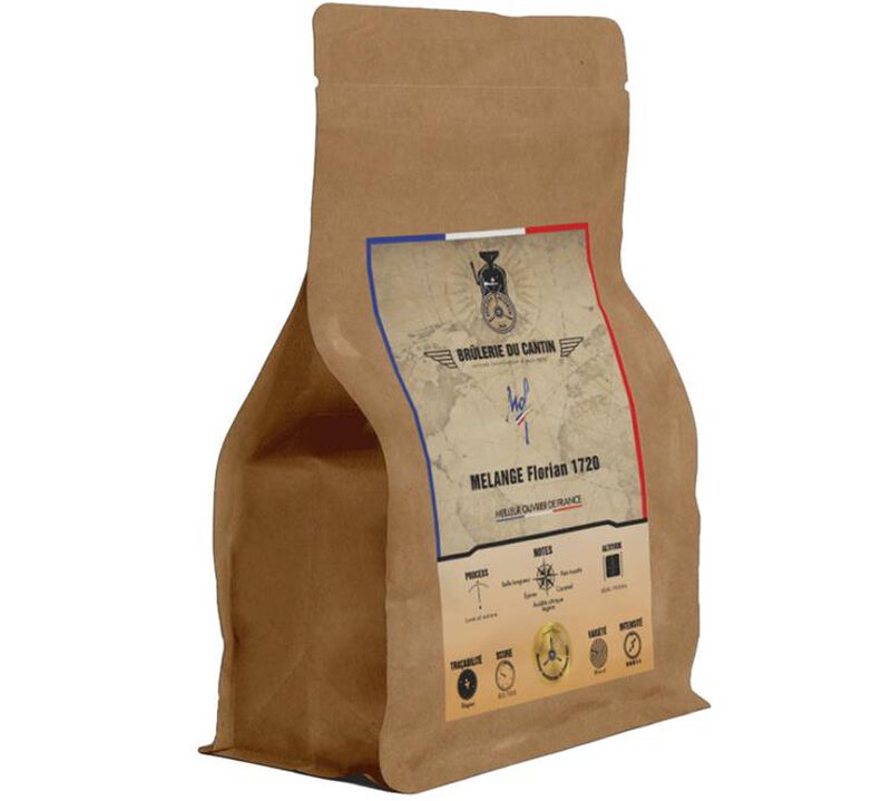 250 g - Caf&eacute; en grain - M&eacute;lange Florian 1720 100% Arabica - BR&Ucirc;LERIE DU CANTIN image number 0