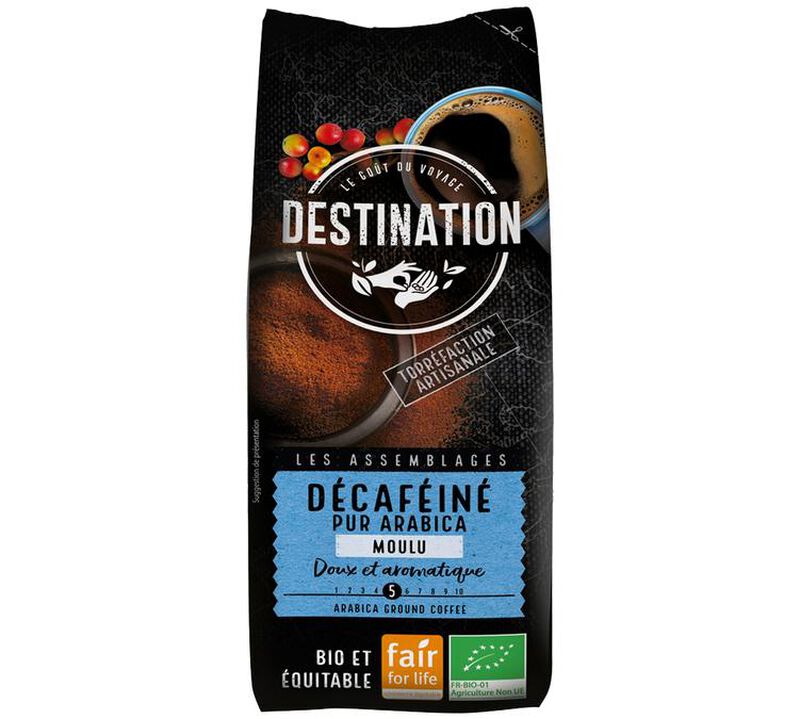 Destination 'D&eacute;caffein&eacute; Pur Arabica' organic decaffeinated ground coffee - 250g image number 0
