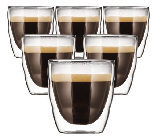 Bodum - 6 Bicchierini da caff&egrave; doppia parete BODUM - Pilatus 8 cl