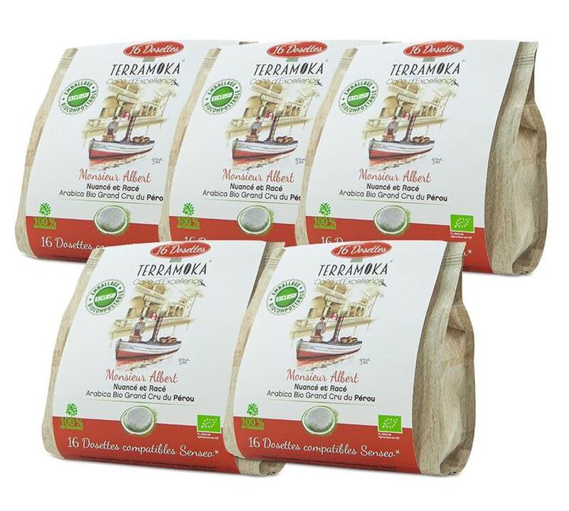 TerraMoka 'Monsieur Albert' organic coffee pods for Senseo x 80 image number 0