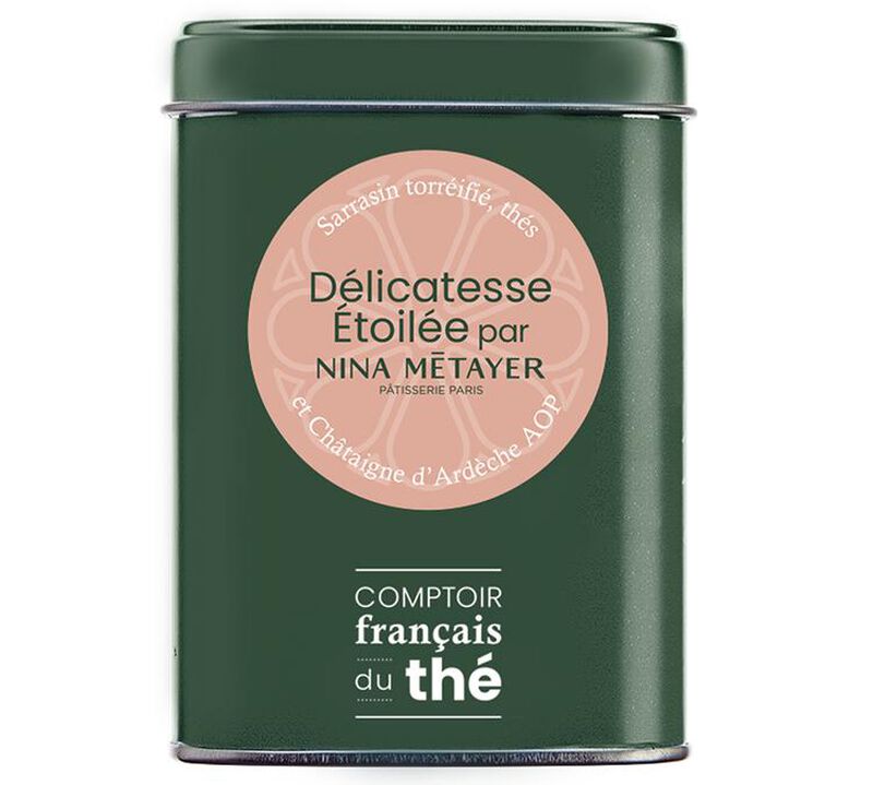 Comptoir Fran&ccedil;ais du Th&eacute; D&eacute;licatesse Etoil&eacute;e Black Tea box by Nina Metayer - loose tea - 90g image number 0