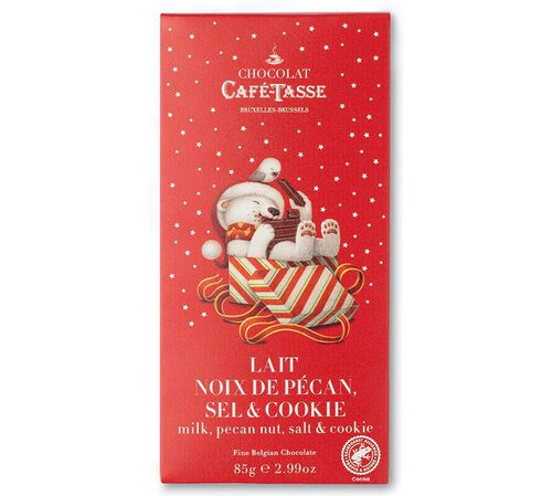 Caf&eacute; Tasse Milk Chocolate Bar Pecan, Salt & Cookie - 85g