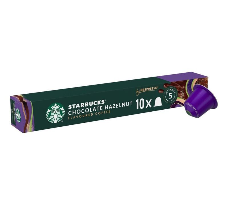 10 - Capsules compatibles Nespresso* Original - Caf&eacute; aromatis&eacute; Chocolate Hazelnut (10 boissons) - STARBUCKS image number 0
