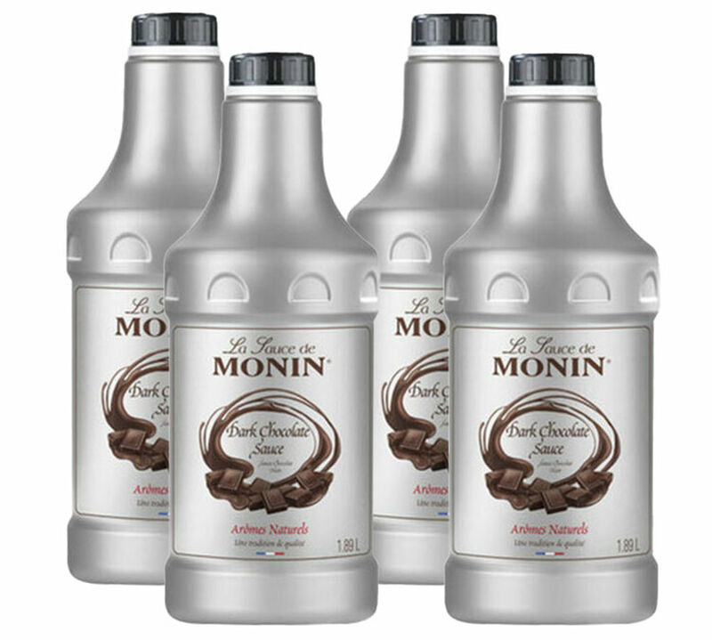 Lot de 4 Sauces Topping Monin - Chocolat Noir - 4 x 1.89 L image number 0