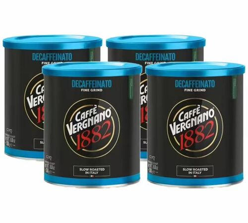 Caff&egrave; Vergnano Decaf Ground Coffee Decaffeinato - 4 x 250g