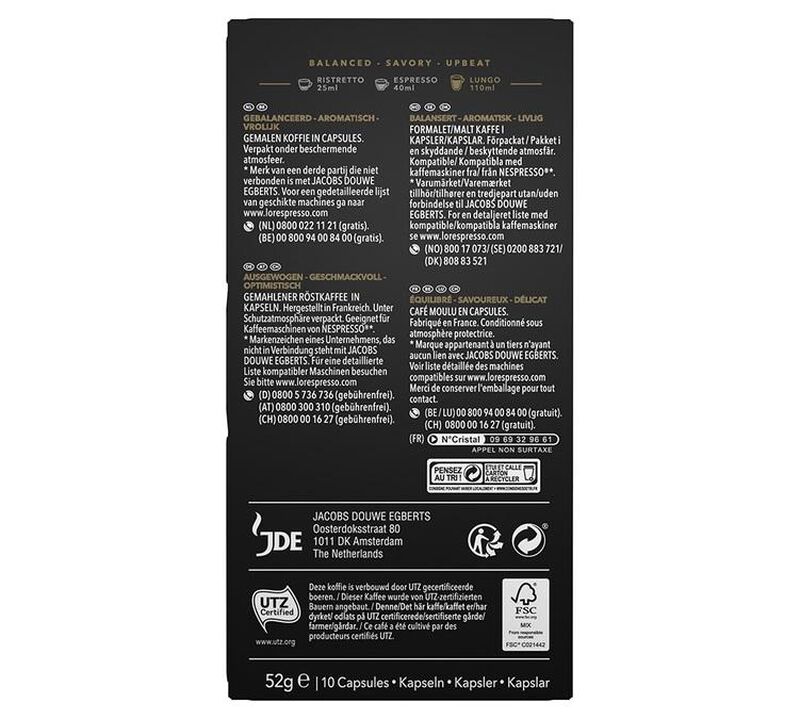 50 Nespresso* Original Compatible Capsules Lungo Mattinata &ndash; L'OR ESPRESSO image number 2