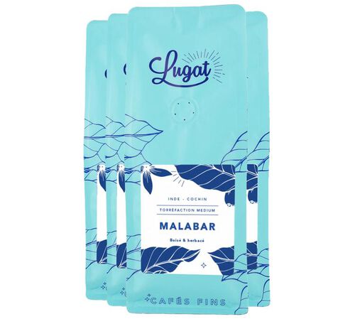 Caf&eacute;s Lugat Coffee Beans Malabar from India - 1kg