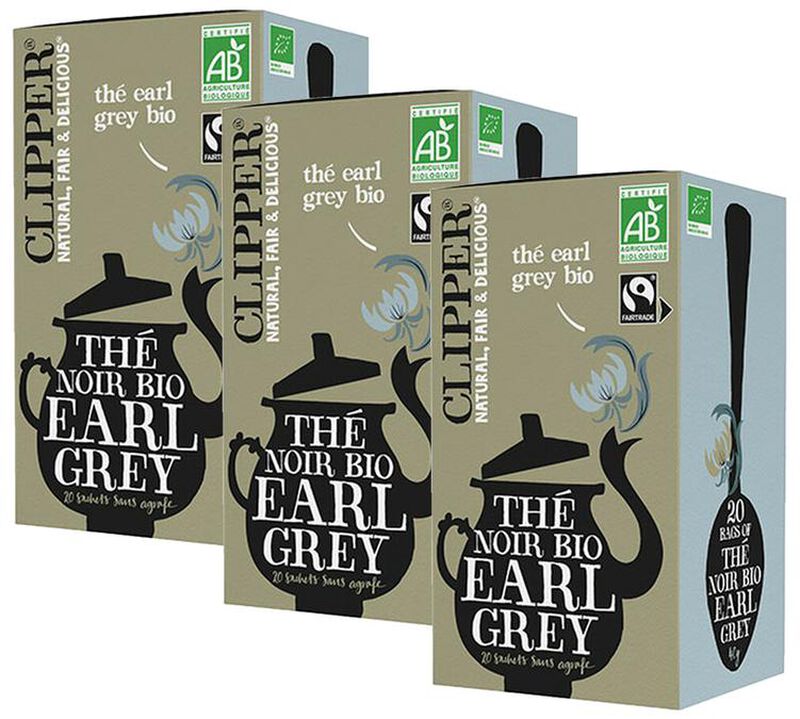 Pack Th&eacute; Noir Earl Grey Bio & Equitable - 3 x 20 sachets - CLIPPER image number 0