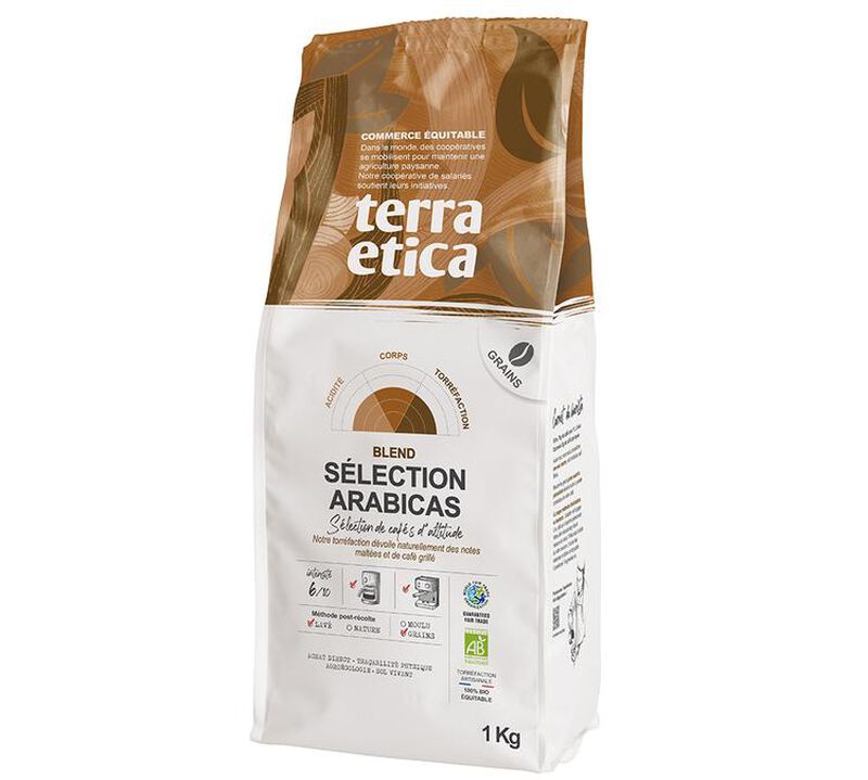 Terra Etica - Caff&egrave; in grani - S&eacute;lection Arabicas Bio - 1 kg image number 0