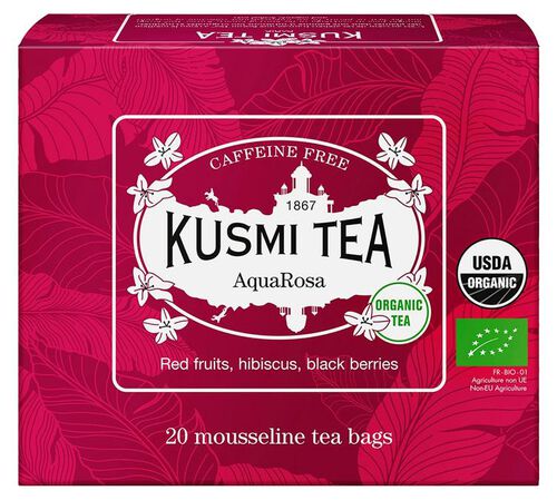 Kusmi Tea AquaRose Organic Herbal Tea - 20 tea bags