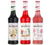 Lot de 3 Sirops Monin -  Th&eacute; Cha&iuml; / Orange Spritz / Barbe &agrave; Papa - 4 x70 cl image number 0