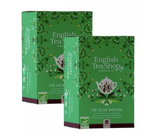 Pack Th&eacute; Noir Menthe Bio - 2 x 20 sachets - ENGLISH TEA SHOP