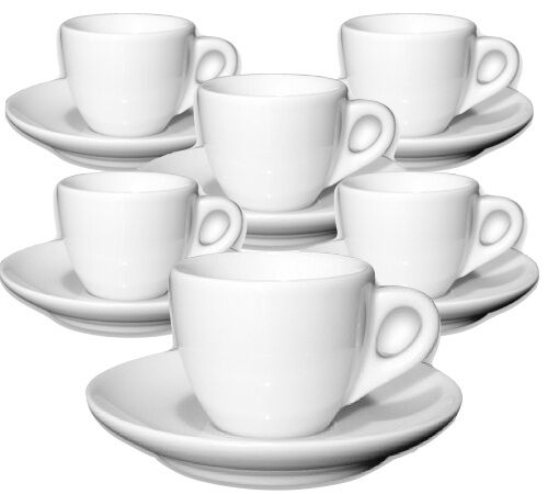 Ancap - 6 tazzine da caff&egrave; con piattini in porcellana - Verona 7.5 cl