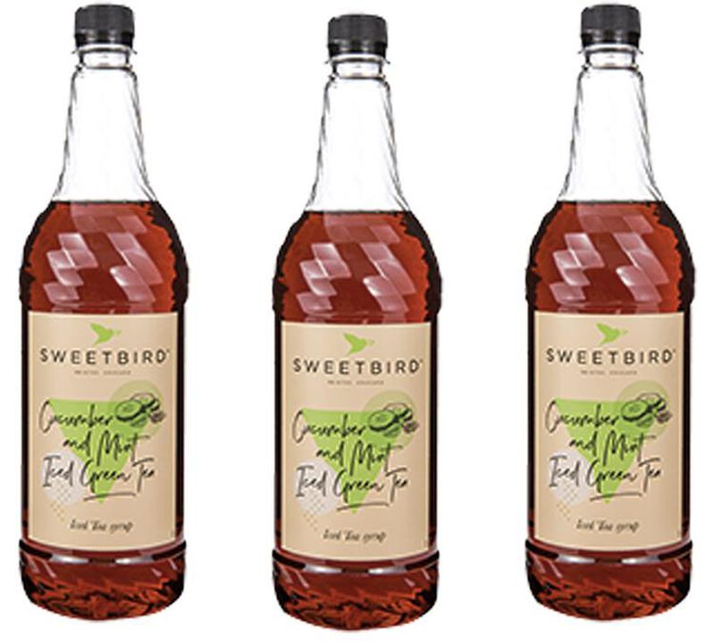 Lot de 3 Sirops Concombre et th&eacute; glac&eacute; &agrave; la menthe 3 x 1L - SWEETBIRD image number 0