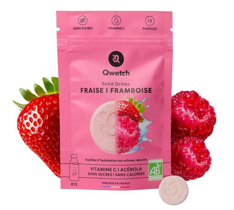 Solid drinks fraise et framboise bio - 12 pastilles - QWETCH image number 0