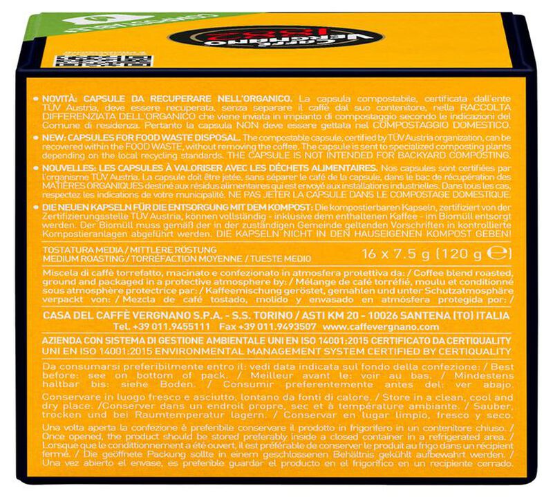 Caff&egrave; Vergnano - 128 capsule compatibili Lavazza A Modo Mio - Napoli image number 1