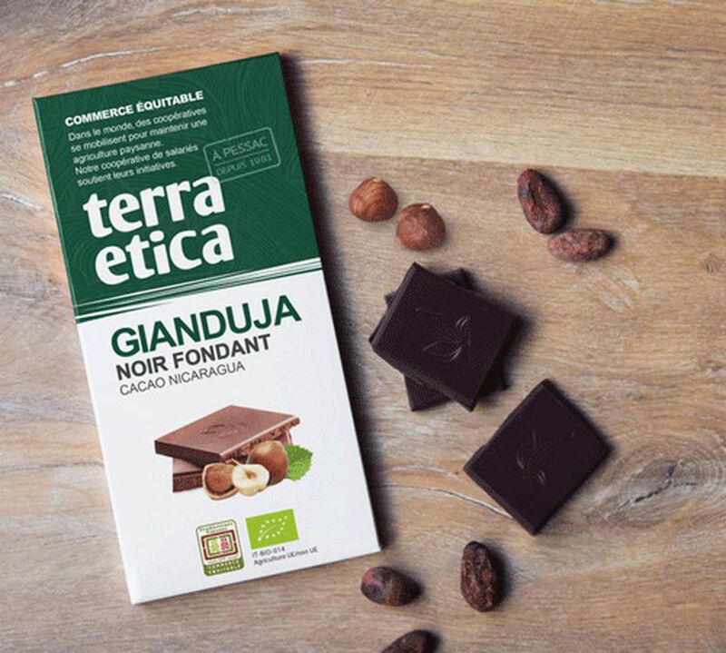 Tablette Chocolat Noir Fondant Gianduja Nicaragua Bio - 100 g - TERRA ETICA image number 1