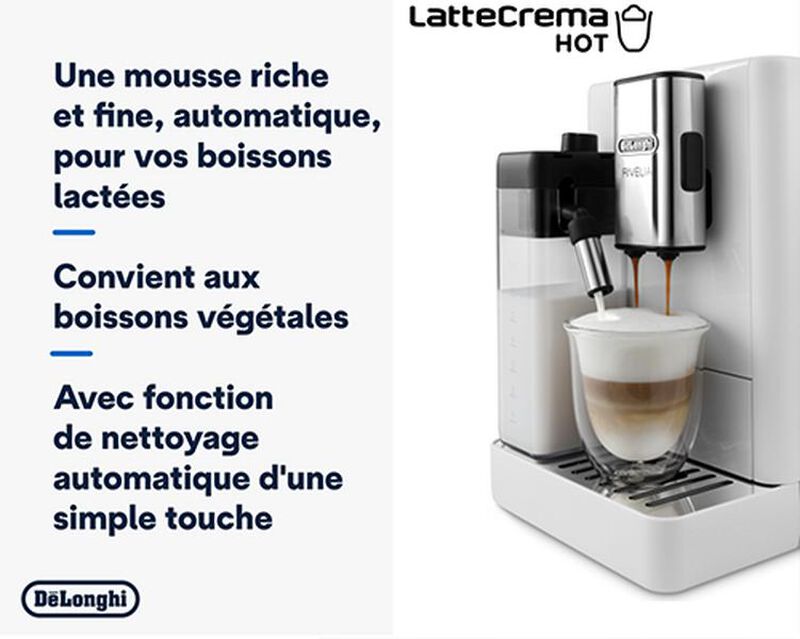 Expresso Broyeur DELONGHI Rivelia FEB 4455.W Blanc Arctique (Latte) image number 8