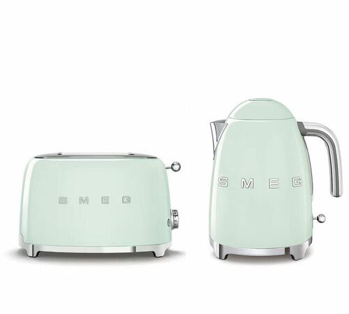Set Petit-D&eacute;jeuner Grille-Pain TSF01PGEU et bouilloire KLF03PGEU - SMEG