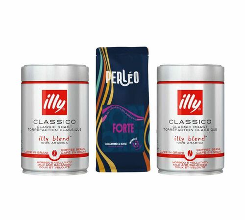 Illy Classico + Perl&eacute;o Forte Coffee Beans (2 x 250g + 250g)